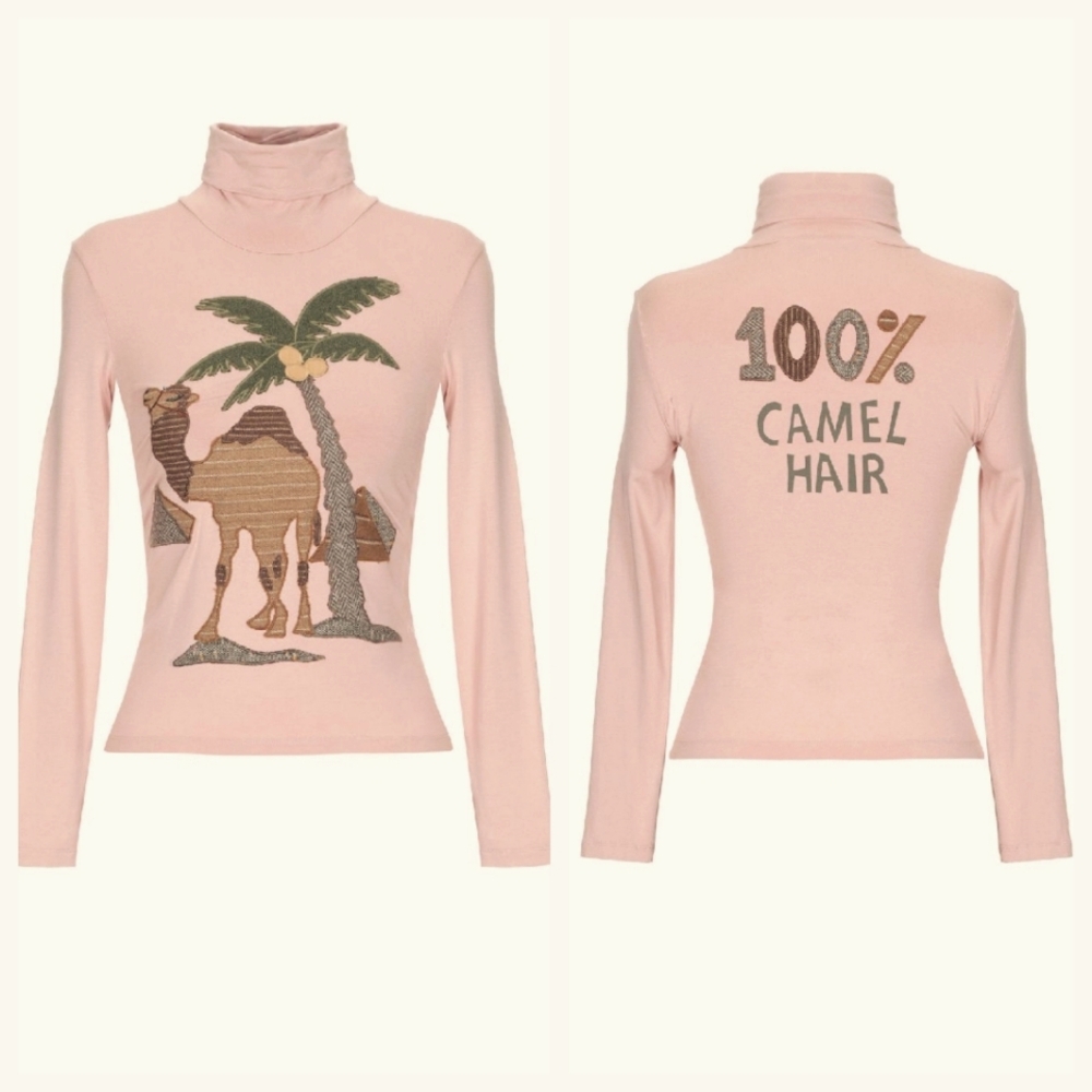 MOSCHINO Camel Turtleneck Top